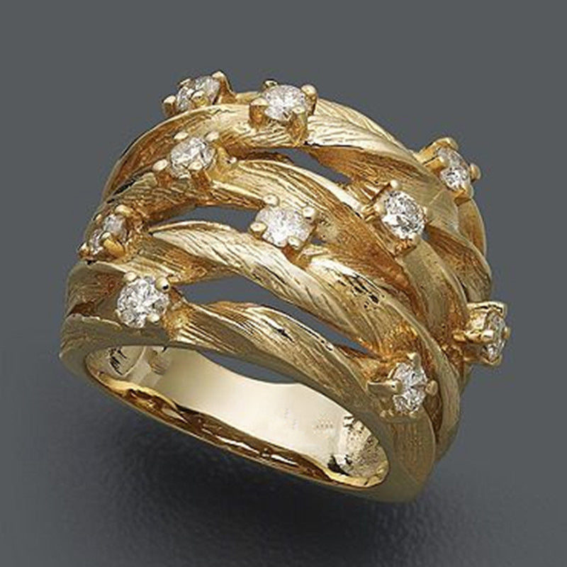 Cubic zirconia cutout ring by Yoshan