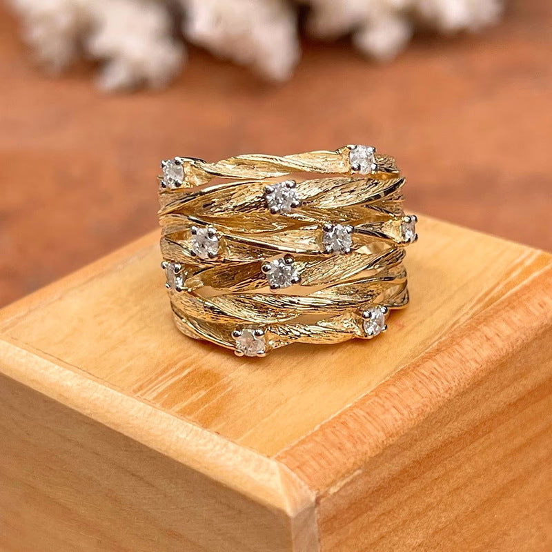Cubic zirconia cutout ring by Yoshan, detail view 4