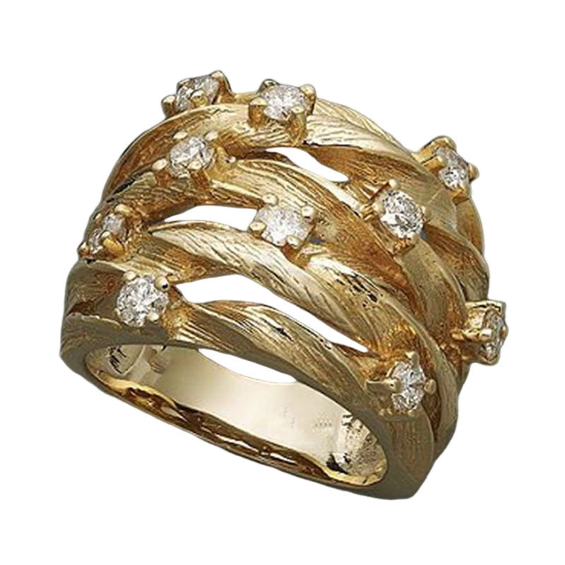 Cubic zirconia cutout ring by Yoshan, detail view 5