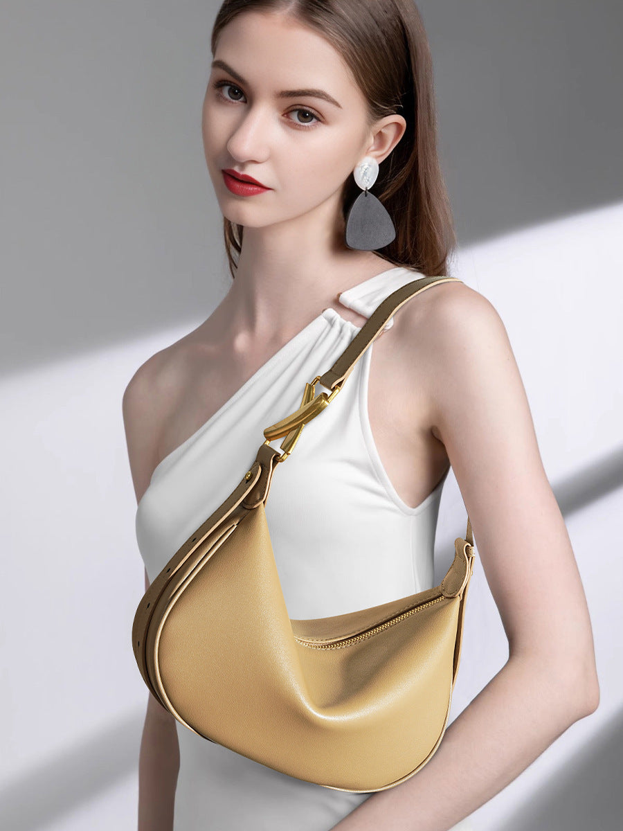Women's Large-capacity Leather Dumpling Bag Crossbody Purse for Travel and Sightseeing Everyday Casual Streetwear Premium Date Night Office