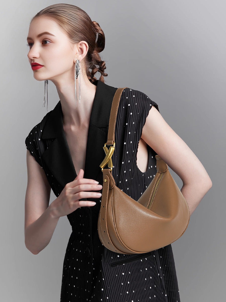 Women's Large-capacity Leather Dumpling Bag Crossbody Purse for Travel and Sightseeing Everyday Casual Streetwear Premium Date Night Office