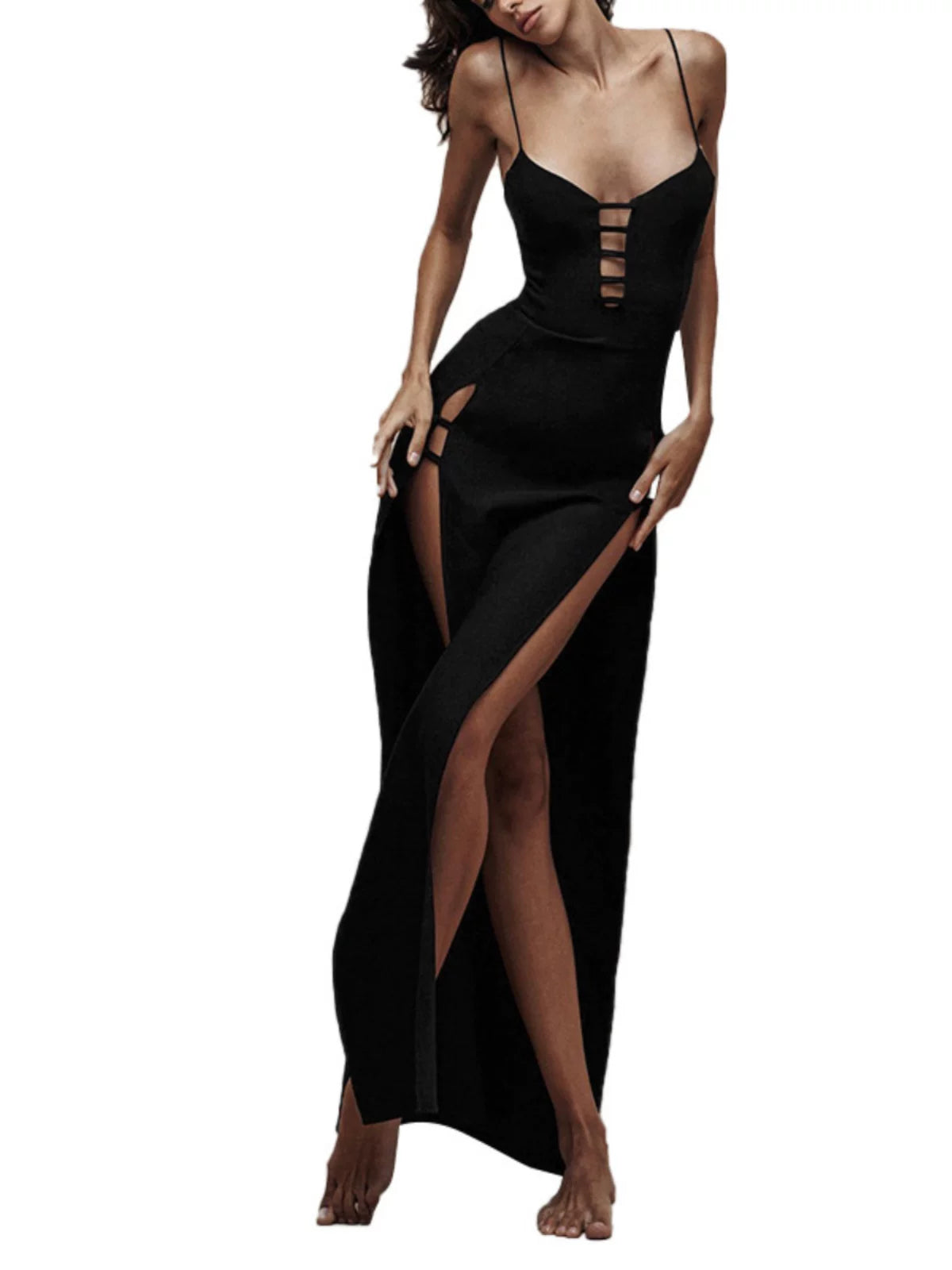 Women's Summer Slit High-waist Cutout Designer Dress Party Evening Outfit Party Evening Casual Outfit