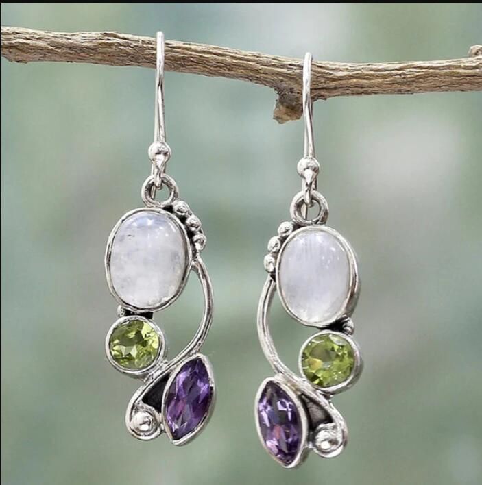 Silver geometric earrings by Yoshan