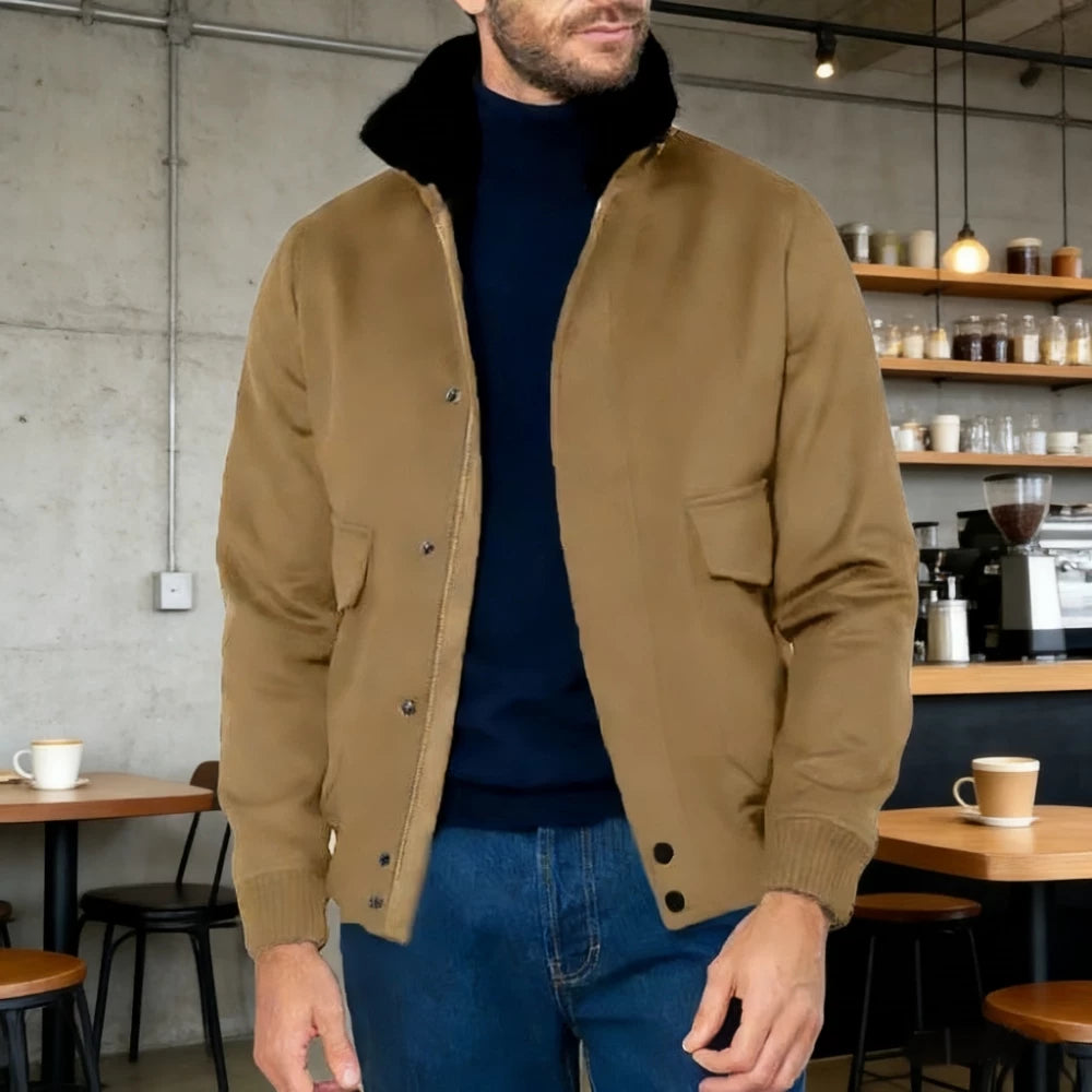 Men's Plush Jacket Casual Coat Fall Winter Outerwear Coat Everyday Fashion Style for Men