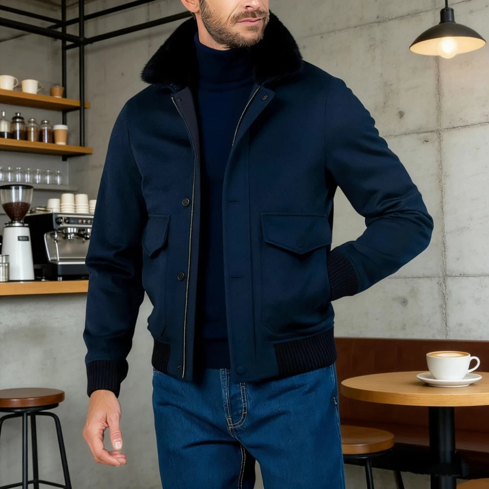Men's Plush Jacket Casual Coat Fall Winter Outerwear Coat Everyday Fashion Style for Men