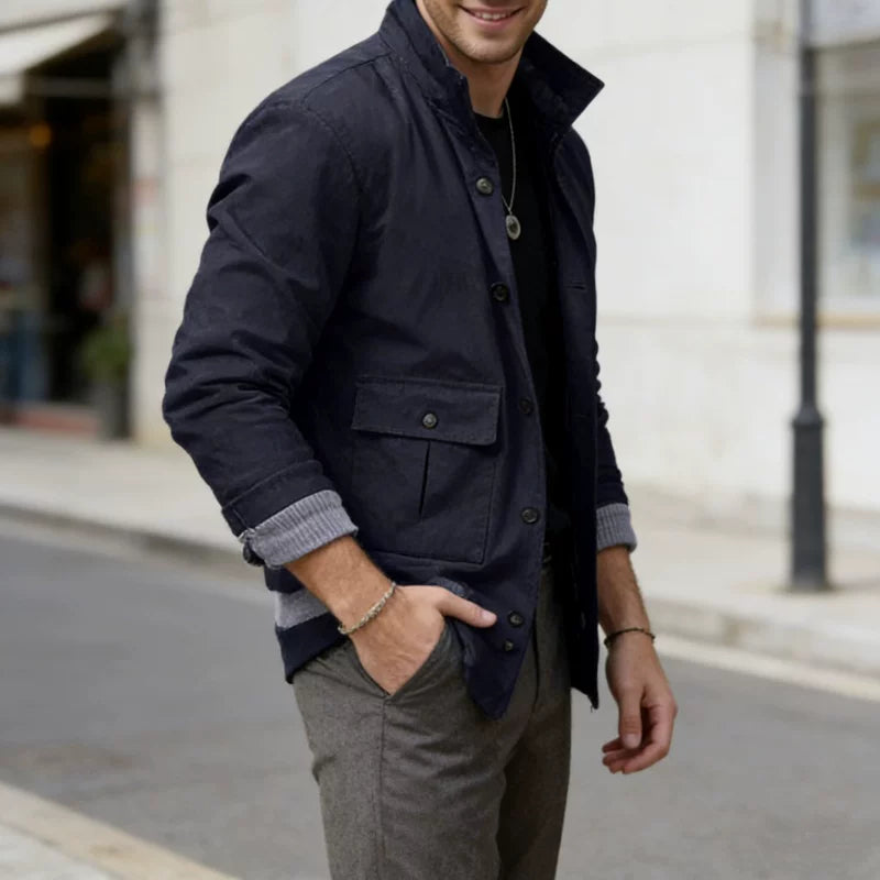 Men's Long Sleeve Color-block Korean-style Jacket Casual Coat Fall Winter Outerwear Coat Everyday Fashion Style for Men