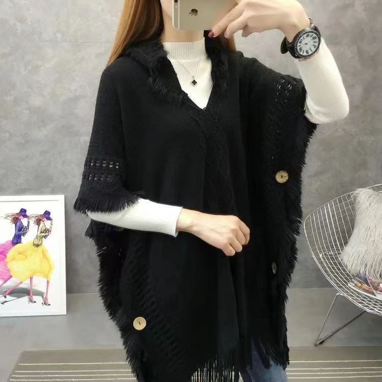 Women's Tassel Boho Fall Winter Knit Hooded Jacket Casual Coat Outerwear Travel Outdoor