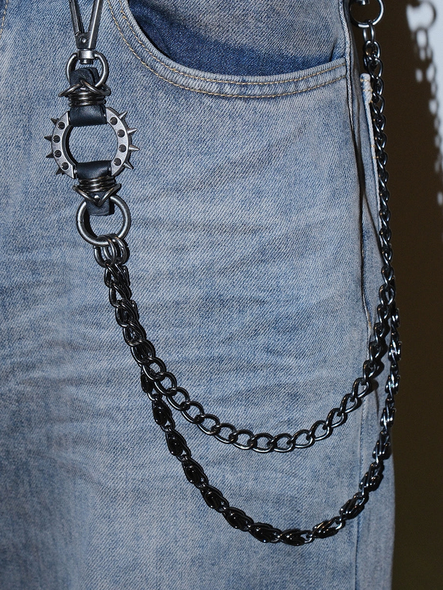 Women's Rock Skull Studded Leather Bag Charm Punk Pants Chain Belt Gift Party Everyday Wear Office School
