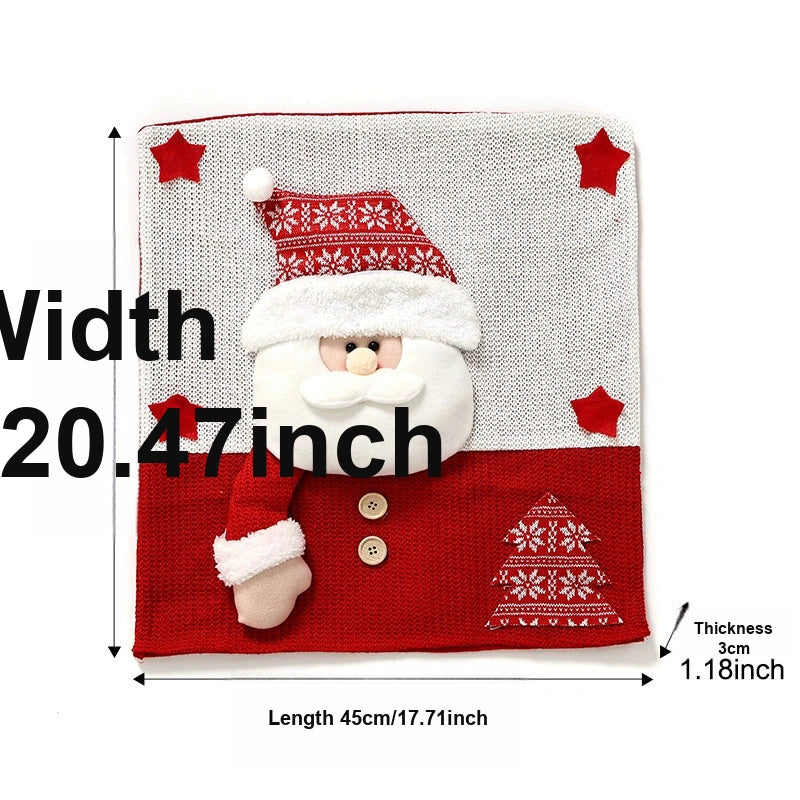 Santa Hat Dining Chair Cover, Festive Holiday Chair Back Decoration for Christmas Dinner Parties