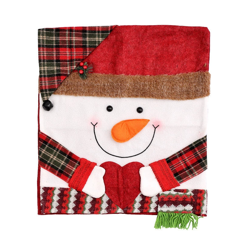Santa Hat Dining Chair Cover, Festive Holiday Chair Back Decoration for Christmas Dinner Parties