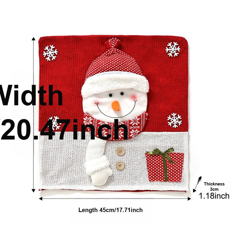 Santa Hat Dining Chair Cover, Festive Holiday Chair Back Decoration for Christmas Dinner Parties