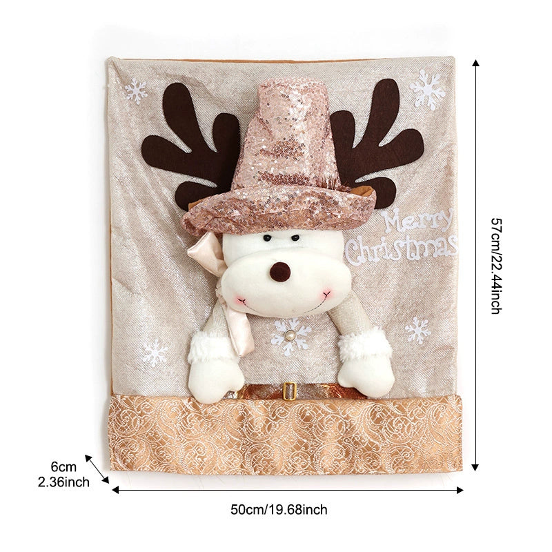 Cream sequin chair cover Reindeer