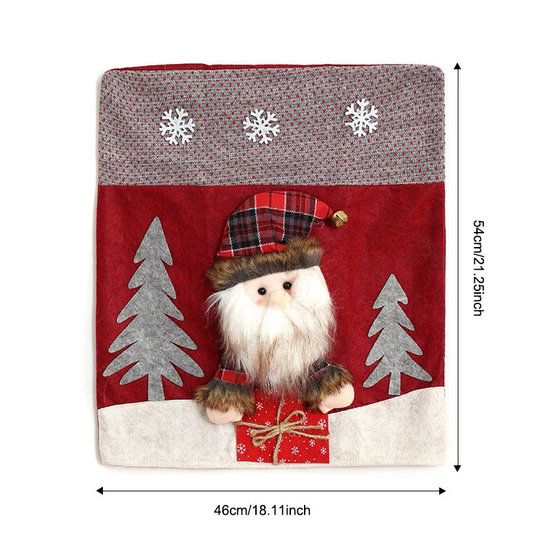 Faux-leather snowflake chair cover Santa