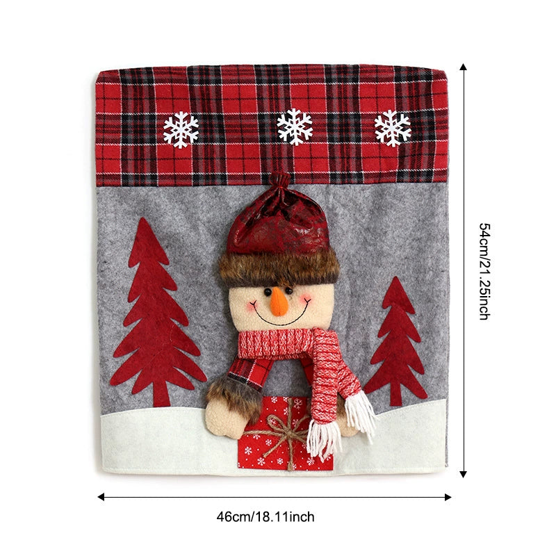 Faux-leather snowflake chair cover Snowman