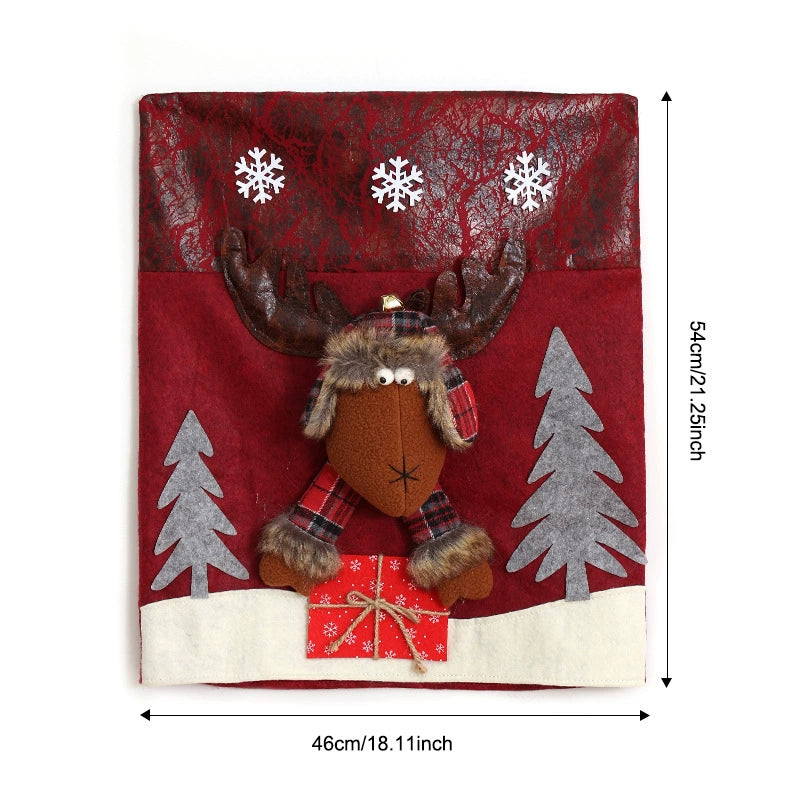 Faux-leather snowflake chair cover Reindeer