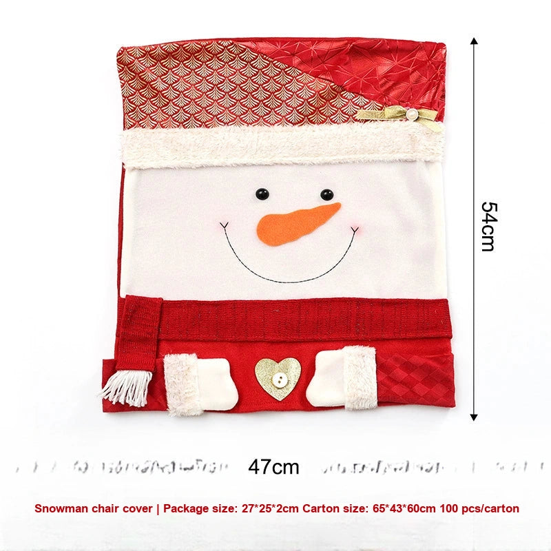 Red foil chair cover Snowman