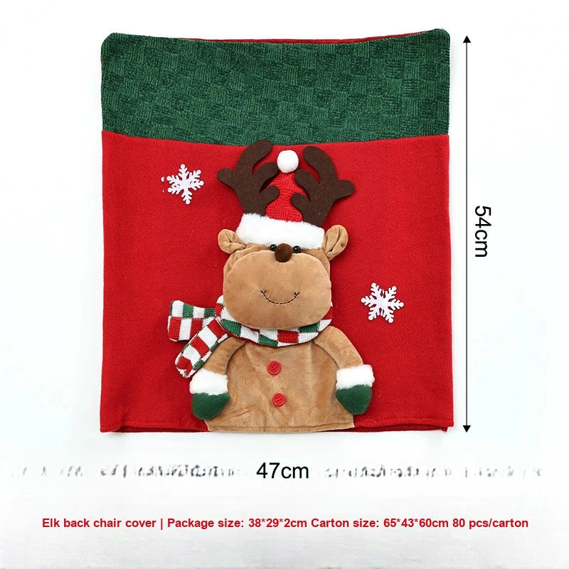Red-green knit chair cover Reindeer