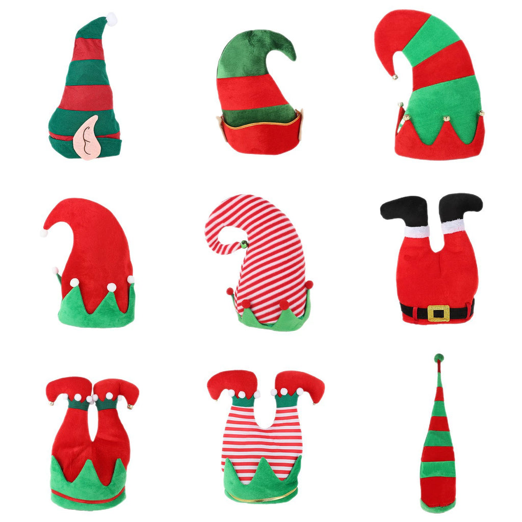 Elf Tipped Christmas Hat with Bells, Fun Holiday Costume Accessory for Parties and Seasonal Photos