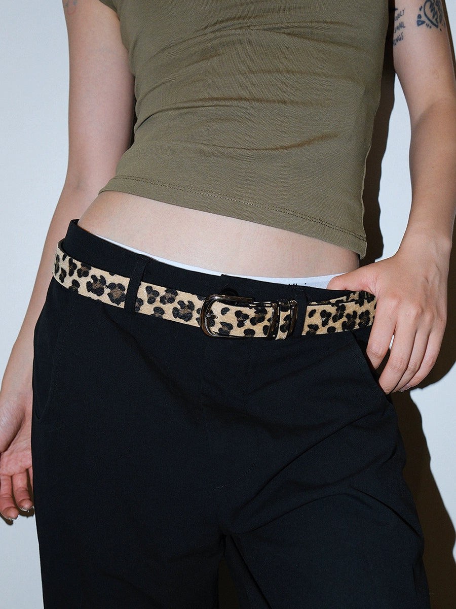 Women's Y2k Punk Subculture Streetwear Snake-print Minimalist White Leopard Waist Belt Gift Party Designer