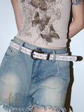 Women's Streetwear Embossed Baroque Boho White Retro Waist Belt Gift Party Designer Office