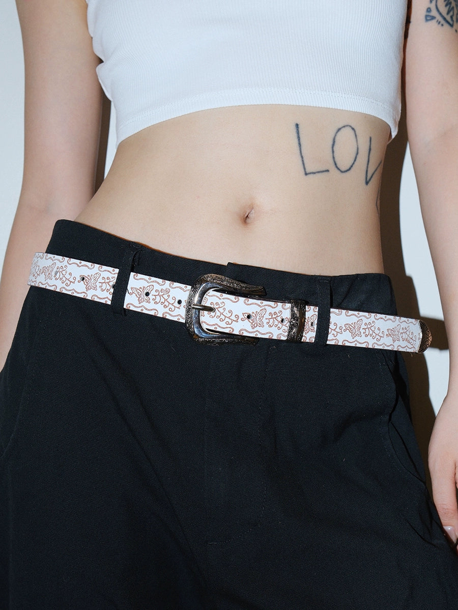 Women's Streetwear Embossed Baroque Boho White Retro Waist Belt Gift Party Designer Office