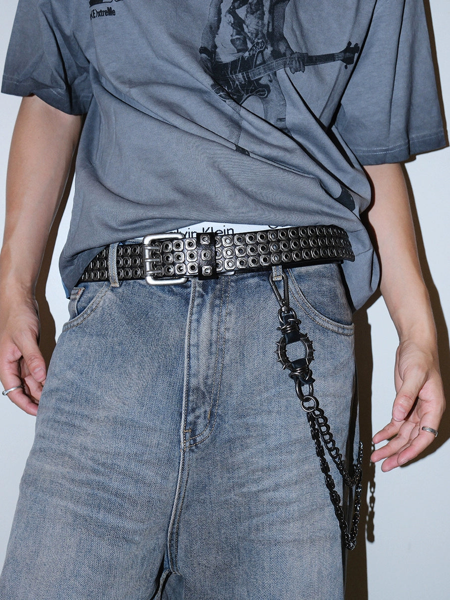 Women's Punk Pin Buckle Heavy-duty Studded Leather Waist Belt for Date Night Gift Party Designer Office Everyday