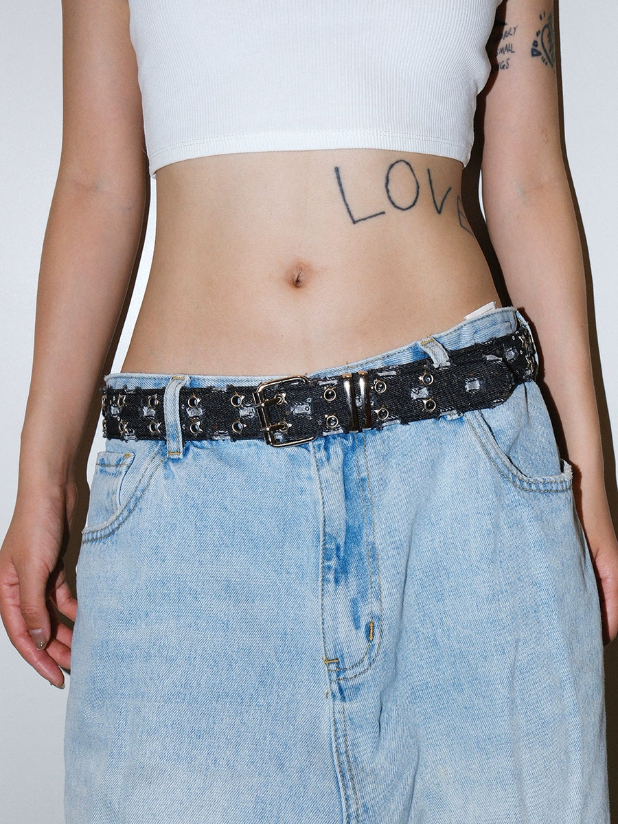 Women's Y2k Streetwear Star Canvas Glitter No-hole Belt Waist Gift Designer Everyday