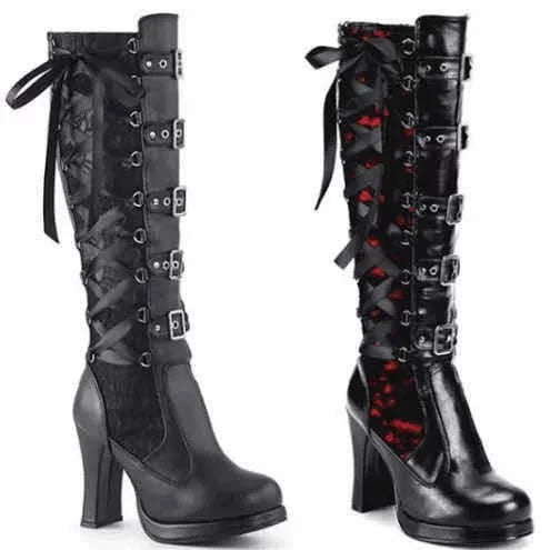 Women's Fall Winter Square Toe Bow High Heel Plus Size Tall Riding Boots for Office and Weekend Streetwear Everyday Wear