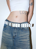 Women's Y2k Punk Rock Streetwear Double-breasted Cutout No-hole Belt Waist Gift Designer Versatile