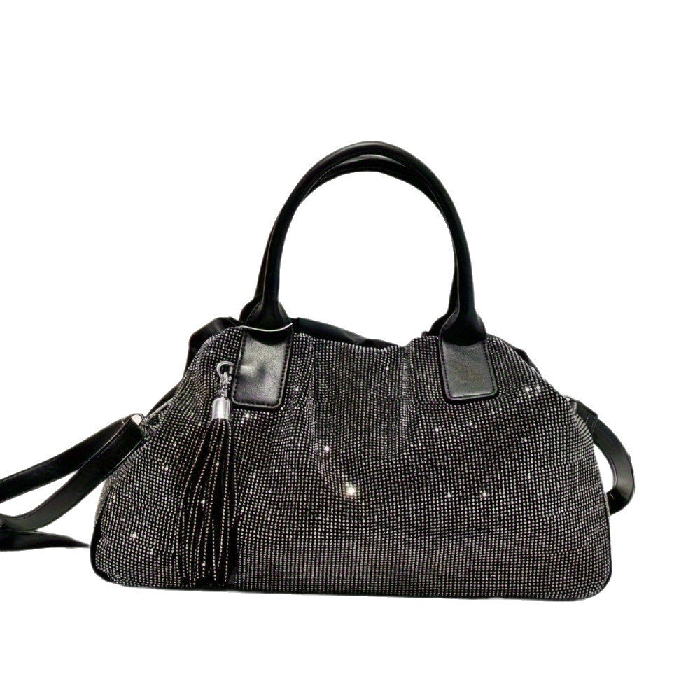 Women's Large-Capacity Commute Office Crystal Workwear Retro Tote Bag Shoulder Crossbody Purse Work and Travel School
