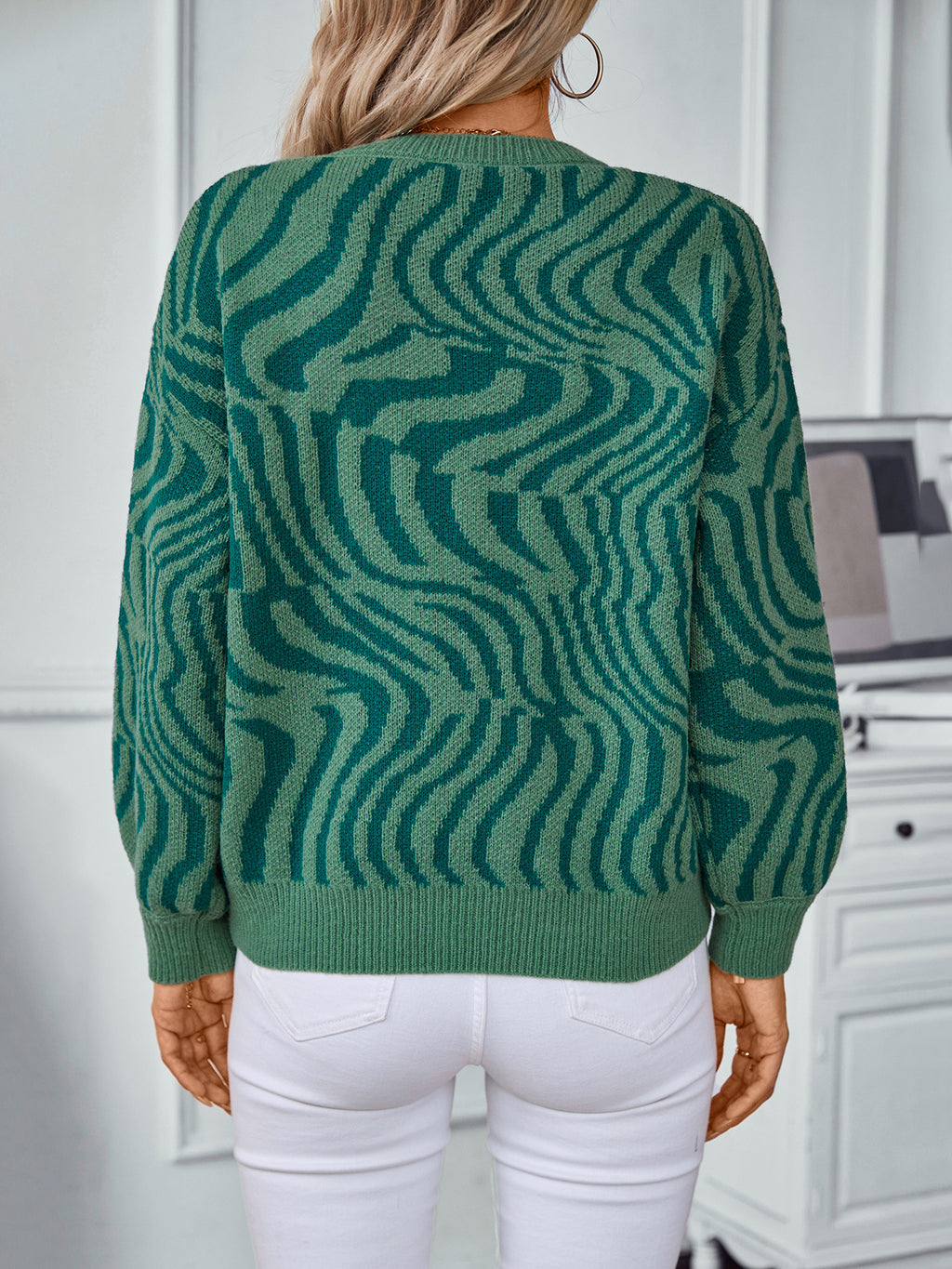 Women's Fall Winter Fuzzy Sweater Knit Pullover Top Office Everyday Lightweight Wear