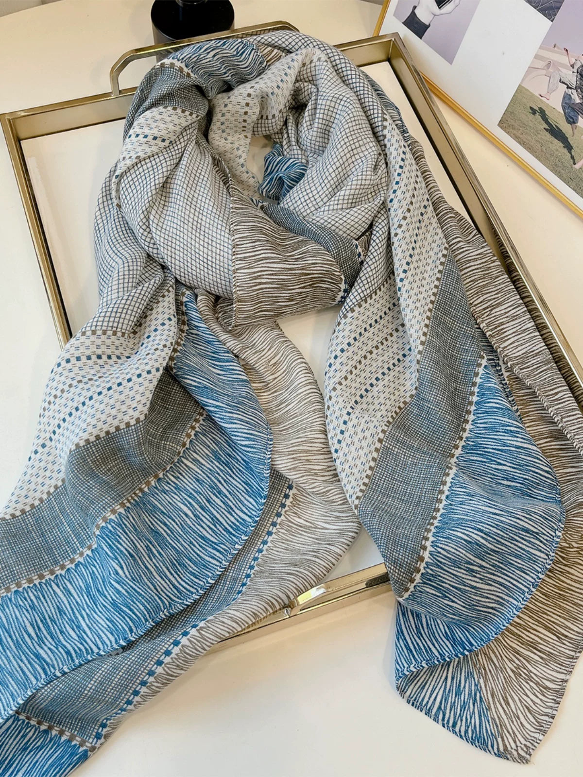 Women's Summer Plaid Linen Knit Shawl for Office and Travel Evening Gift Everyday Wear Holiday Gift