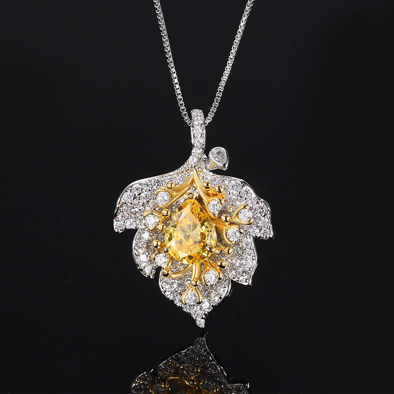 Yellow statement pendant necklace by Yoshan