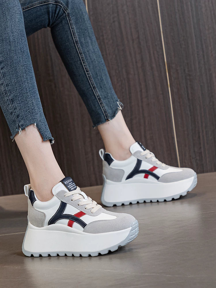 Hidden Lift Chunky Sole Dad Sneakers for Women