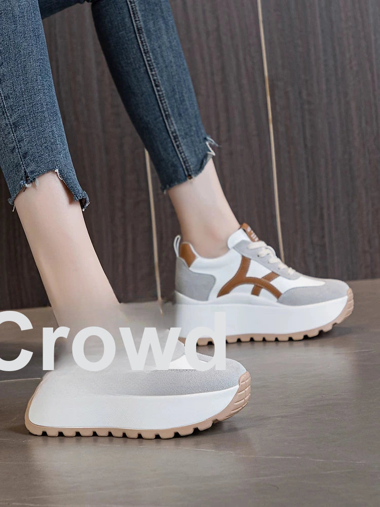 Hidden Lift Chunky Sole Dad Sneakers for Women