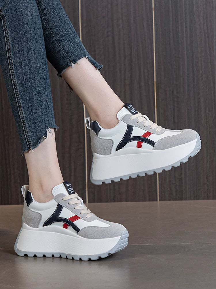 Hidden Lift Chunky Sole Dad Sneakers for Women