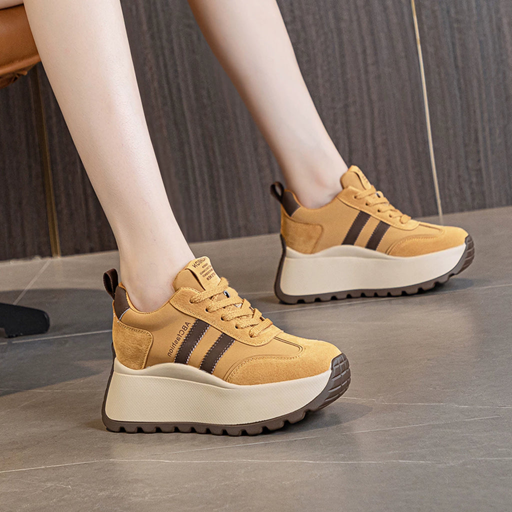 Hidden Lift Chunky Sole Dad Sneakers for Women