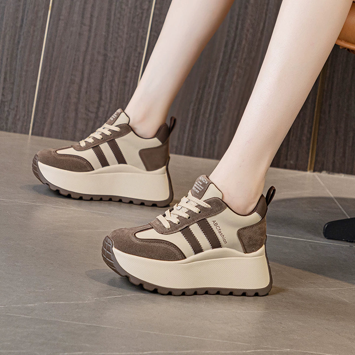 Hidden Lift Chunky Sole Dad Sneakers for Women