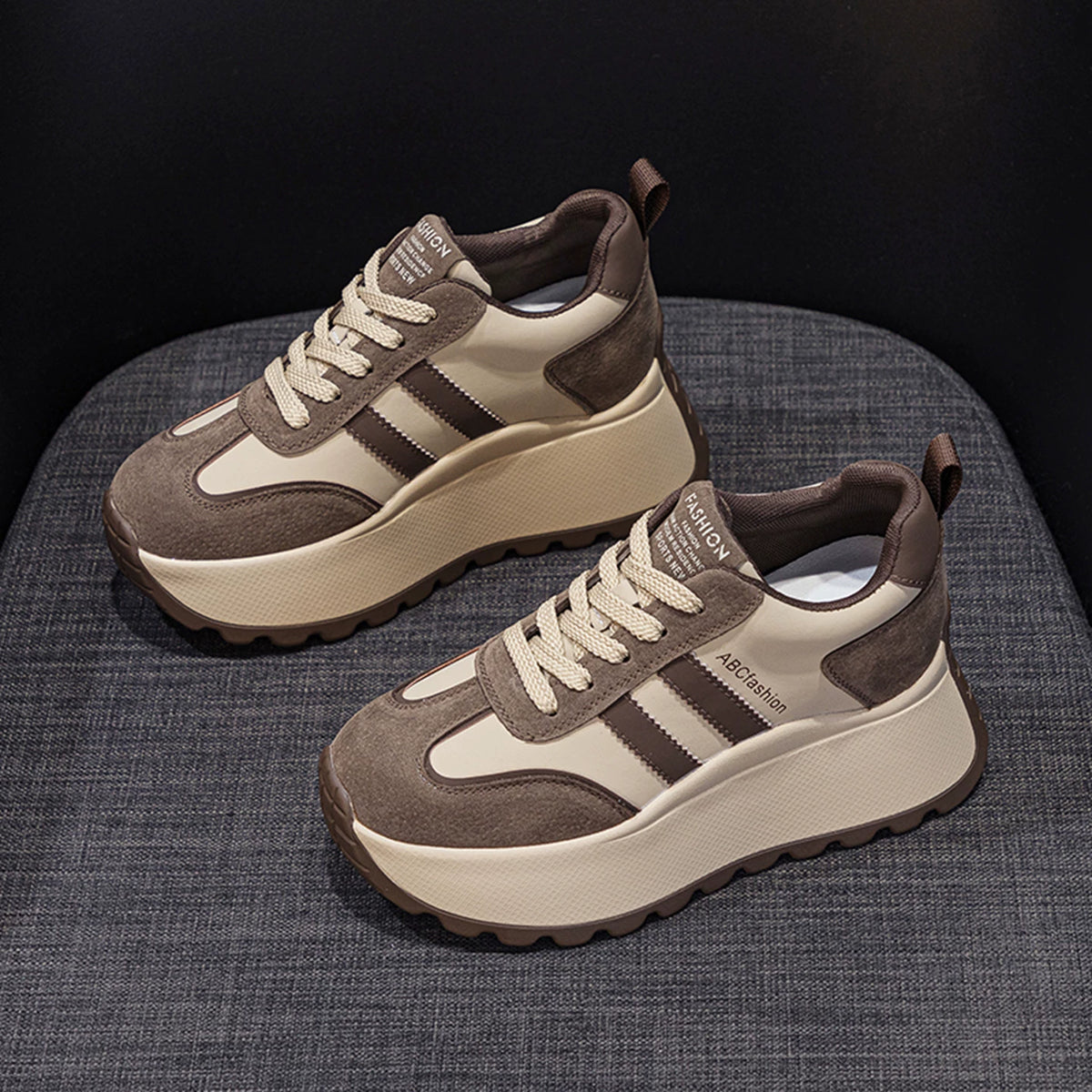 Hidden Lift Chunky Sole Dad Sneakers for Women