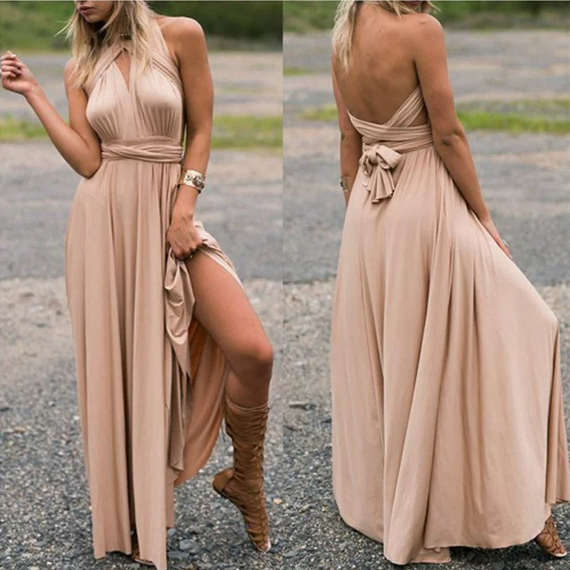 Women's Open-back Maxi Evening Dress Formal Midi Dress Party Dress Formal Party Wedding Guest Dress