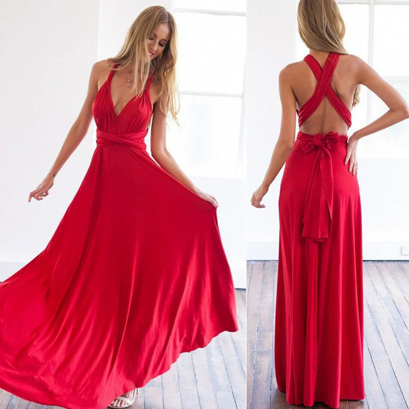 Women's Open-back Maxi Evening Dress Formal Midi Dress Party Dress Formal Party Wedding Guest Dress