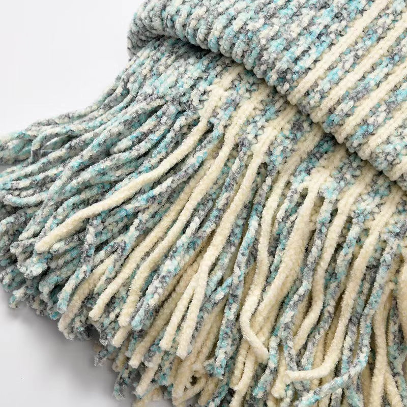 Women's Tassel Slit Fleece-Lined Shawls Scarves Scarf Fashion Wrap Pashmina Gift