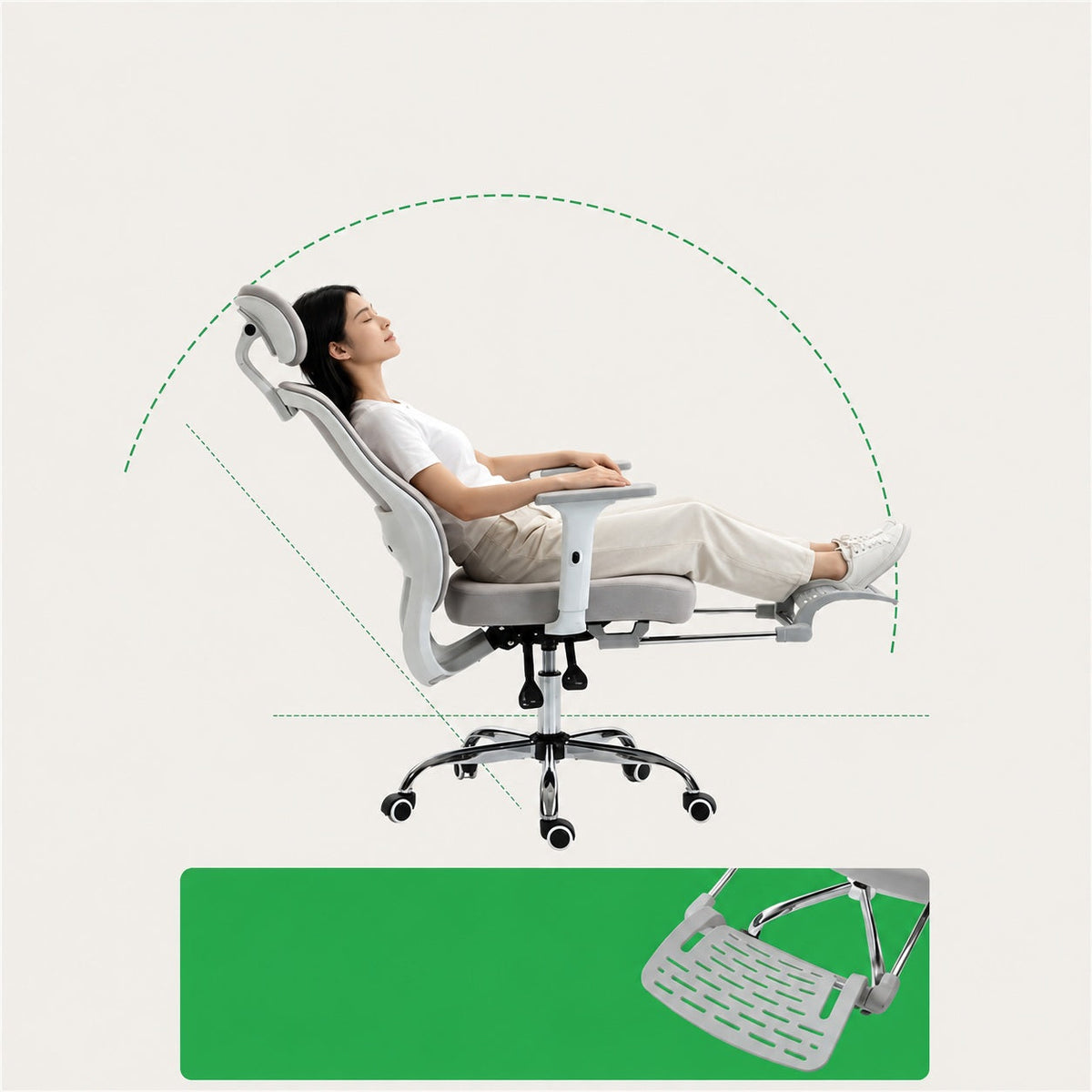 JY F03 Footrest Reclining Executive Chair Executive Office Chair for Home Office Study Desk and Long Sitting Sessions