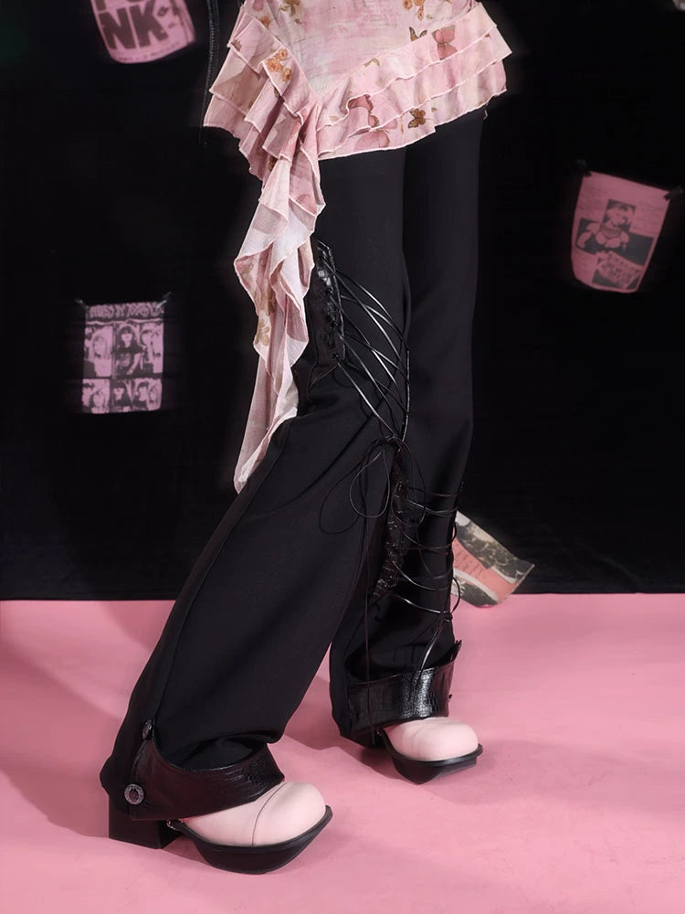 Women's Draped Flared Pants Flared-Leg Tailored Trousers for Office Outfits Work Everyday Weekend Wear Date Night
