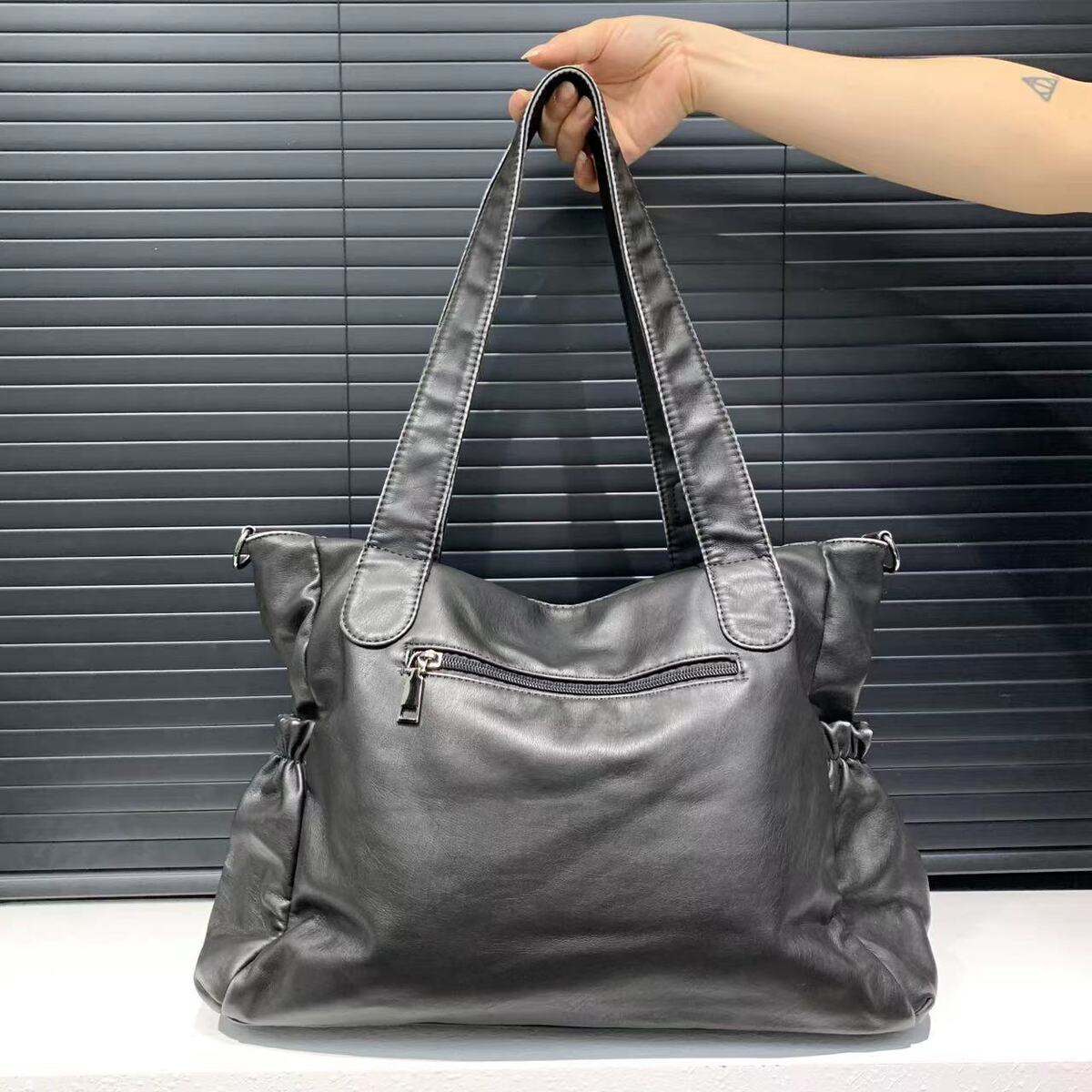 Women's Large-Capacity Oxidized Washed Tote Bag Shoulder Crossbody Purse Work and Travel Office