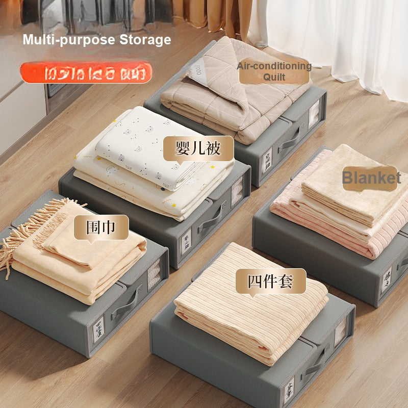 Storage Box Folding Organizer Bin Home Kitchen Entryway Woven Seagrass Basket Foldable Handles