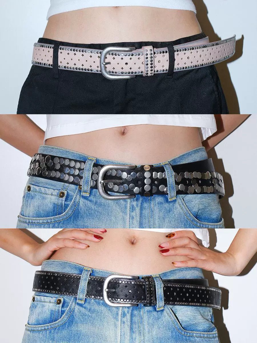 Women's Wide Studded Crystal Floral Waist Belt Gift Party Everyday Wear Designer