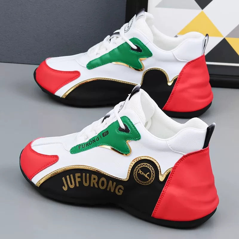 White Red Flat Leather / EU 38
