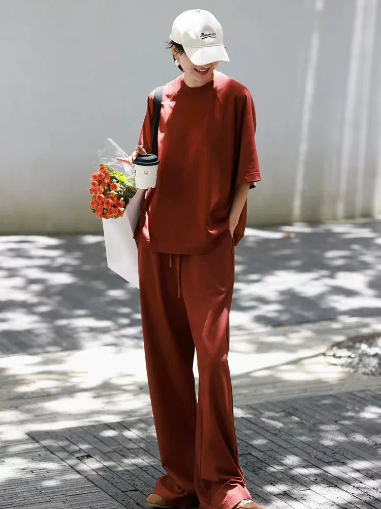 Women's Workwear Oversized Cropped Two-Piece Set for Wedding Guest Office Business Casual Travel Weekend At Home