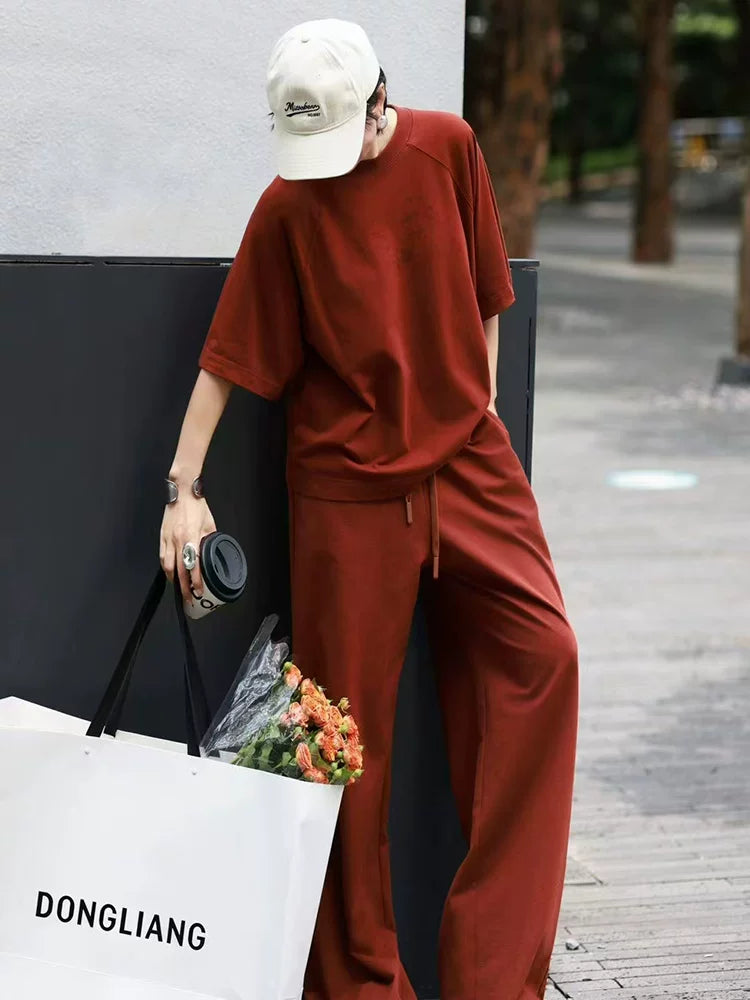 Women's Workwear Oversized Cropped Two-Piece Set for Wedding Guest Office Business Casual Travel Weekend At Home